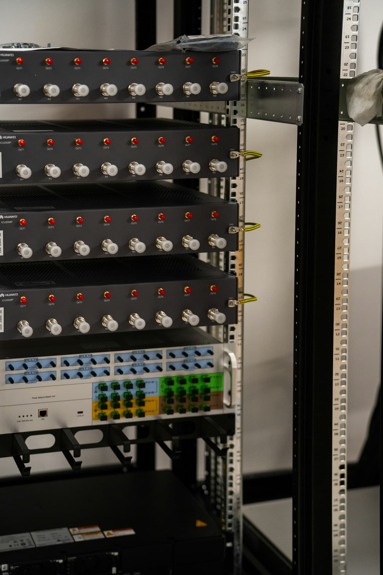 Rows of rack-mounted server ports resembling a catalogued mcp registry index, with no indication of who is permitted to use each entry